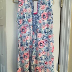 Lilly Pulitzer Blue Wave Pattern Dress
